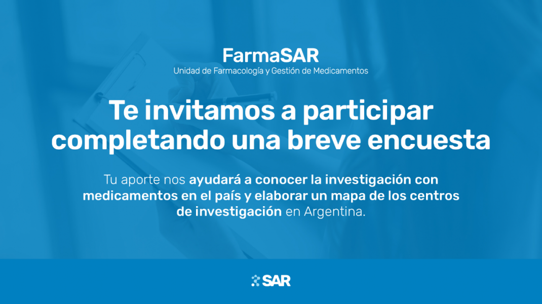 FarmaSAR lanza su relevamiento nacional sobre investigación con medicamentos
